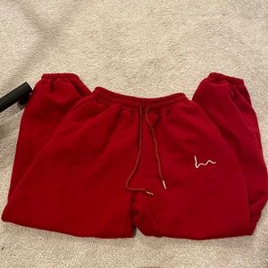 Red woman’s sweatpants